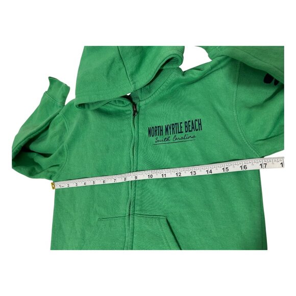 Pacific Co North Myrtle Beach Green Zip-Up Hoodie Kids Medium Kelly Green Preppy - Picture 13 of 14
